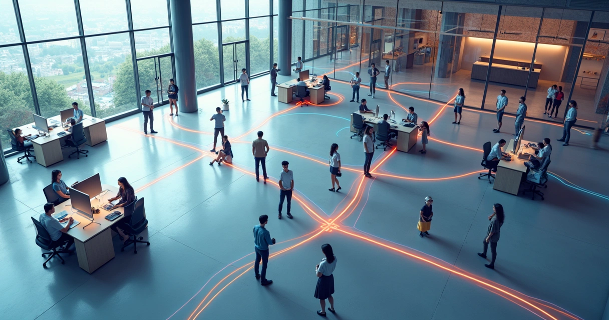 Diagramas de flujo de comunicación en un entorno de oficina 