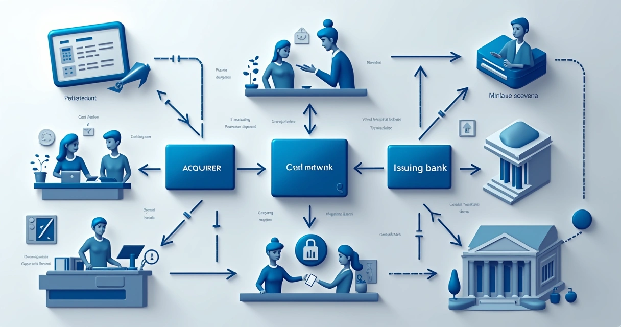 Fluxo da cadeia de adquirência e pagamento digital 