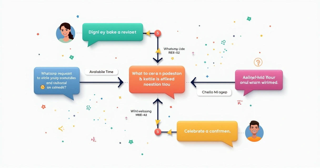 Fluxo visual de conversa automatizada para agendamento no WhatsApp