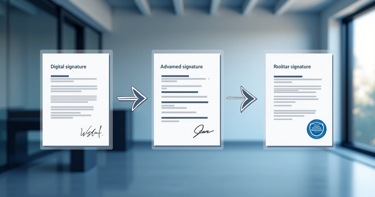 Fluxo digital de contratos com diferentes tipos de assinaturas eletrônicas 