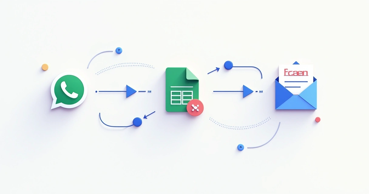 Fluxo automatizado de atendimento ligando WhatsApp, Google Sheets e email 