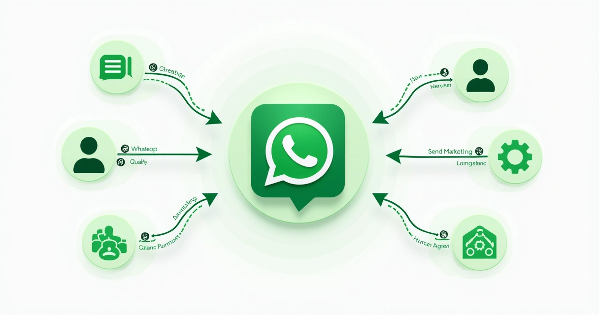Fluxo visual de atendimento automatizado no WhatsApp 