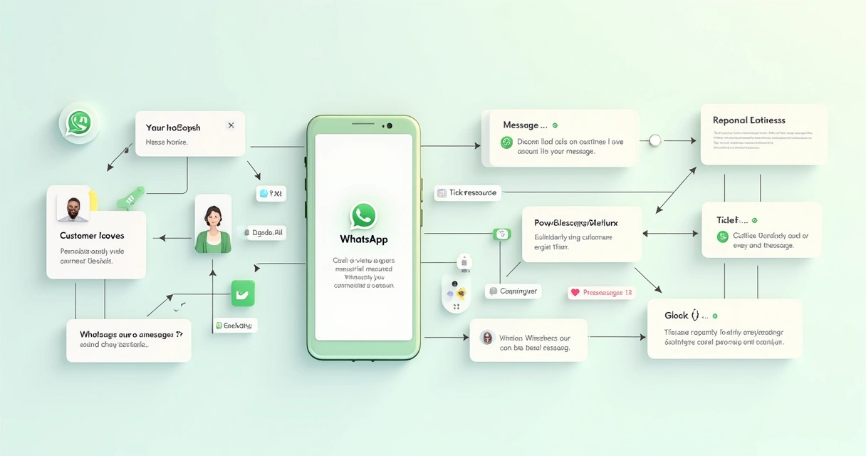 Fluxograma simplificado de automação para atendimento via WhatsApp Business