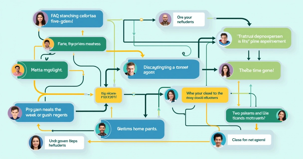 Exemplo de fluxo de atendimento de um chatbot no WhatsApp com menus, respostas e encaminhamento para atendente humano, em design azul e verde.