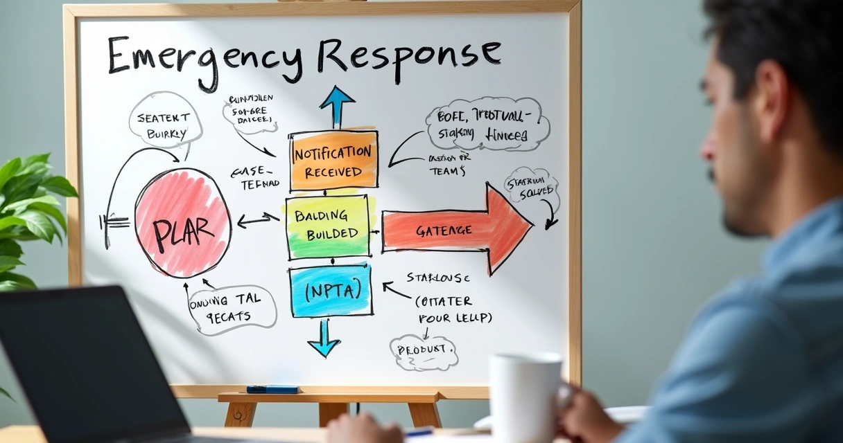 Fluxograma colorido de fluxo de atendimento emergencial 