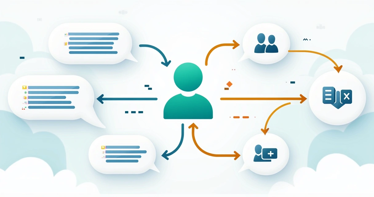 Fluxo visual de atendimento ao cliente moderno e automatizado 