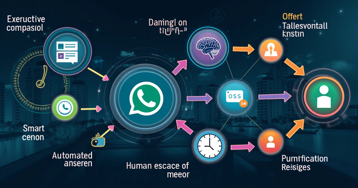 Diagrama digital de fluxo de atendimento com inteligência artificial. 