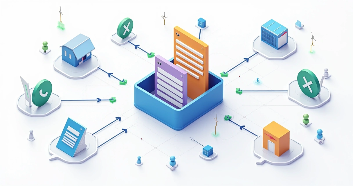 Fluxograma digital mostrando fluxo omnichannel de atendimento de leads imobiliários 
