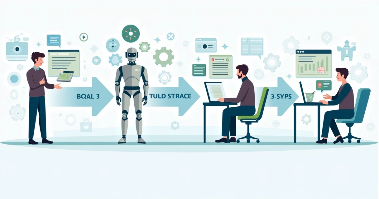 Fluxo visual de atendimento técnico com IA e humano