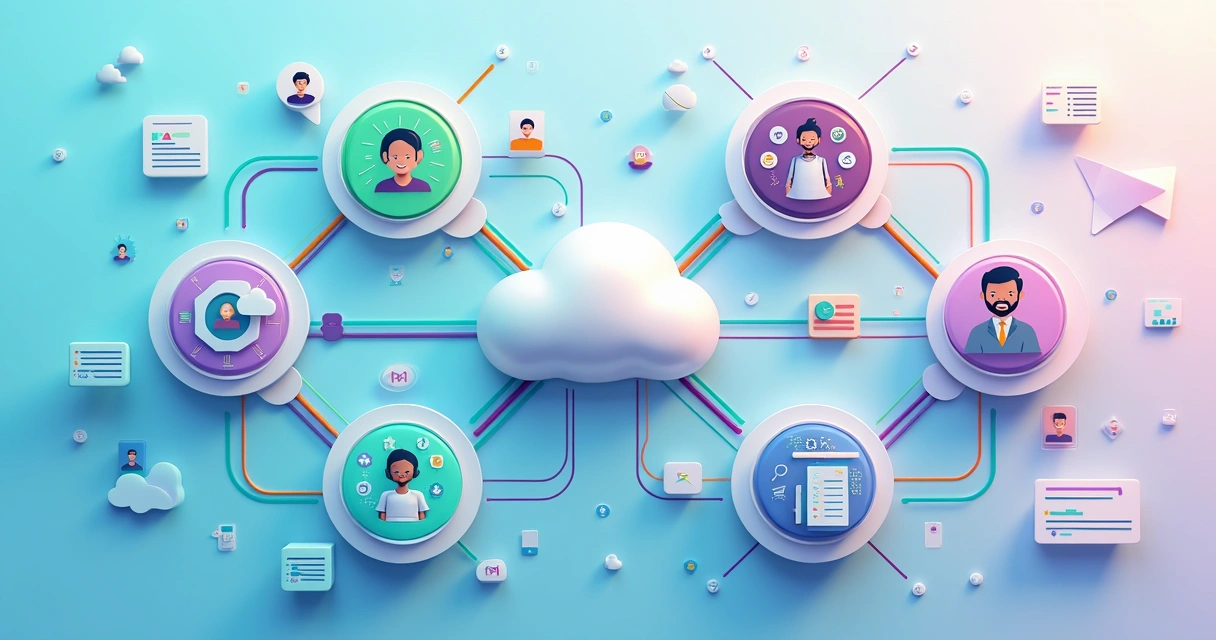 Gráfico ilustrativo de fluxos de atendimento VoIP na nuvem 