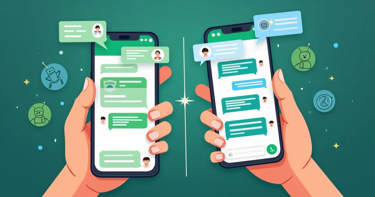 Fluxo de atendimento no WhatsApp mostrando chatbot e interação humana 