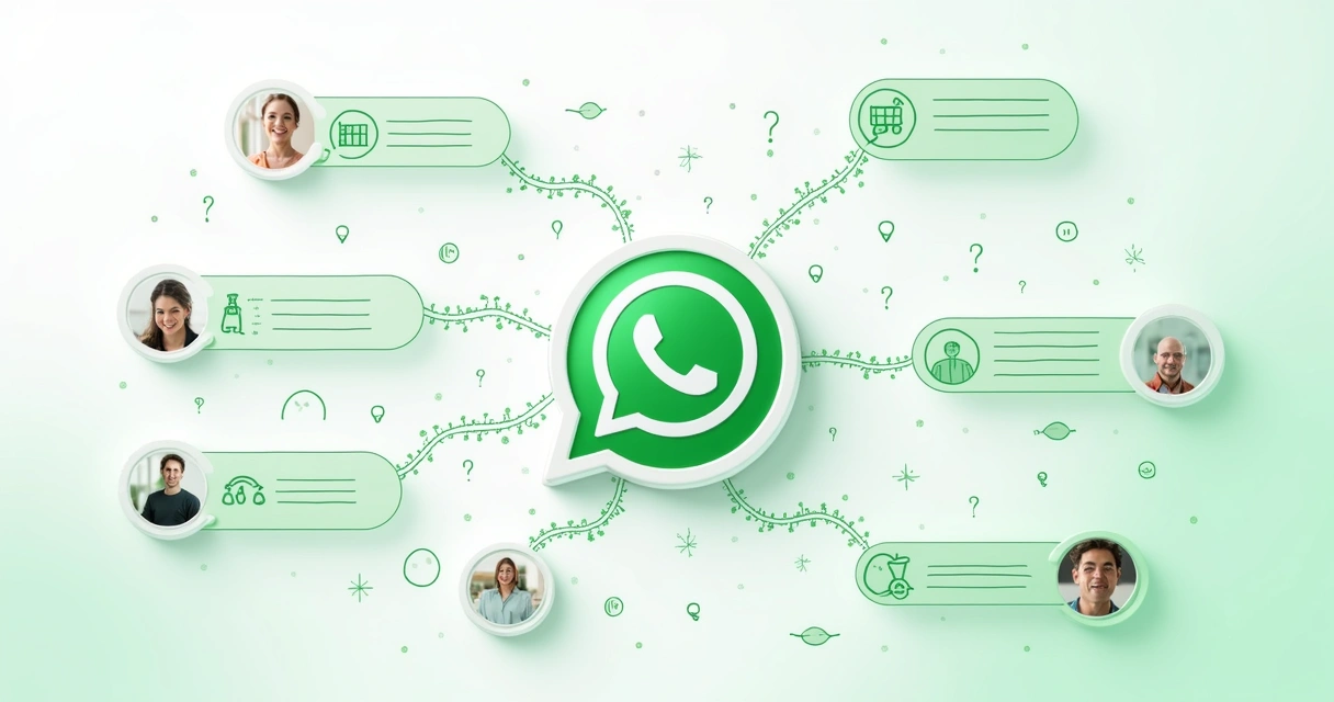 Diagrama simples de fluxo de atendimento no WhatsApp 