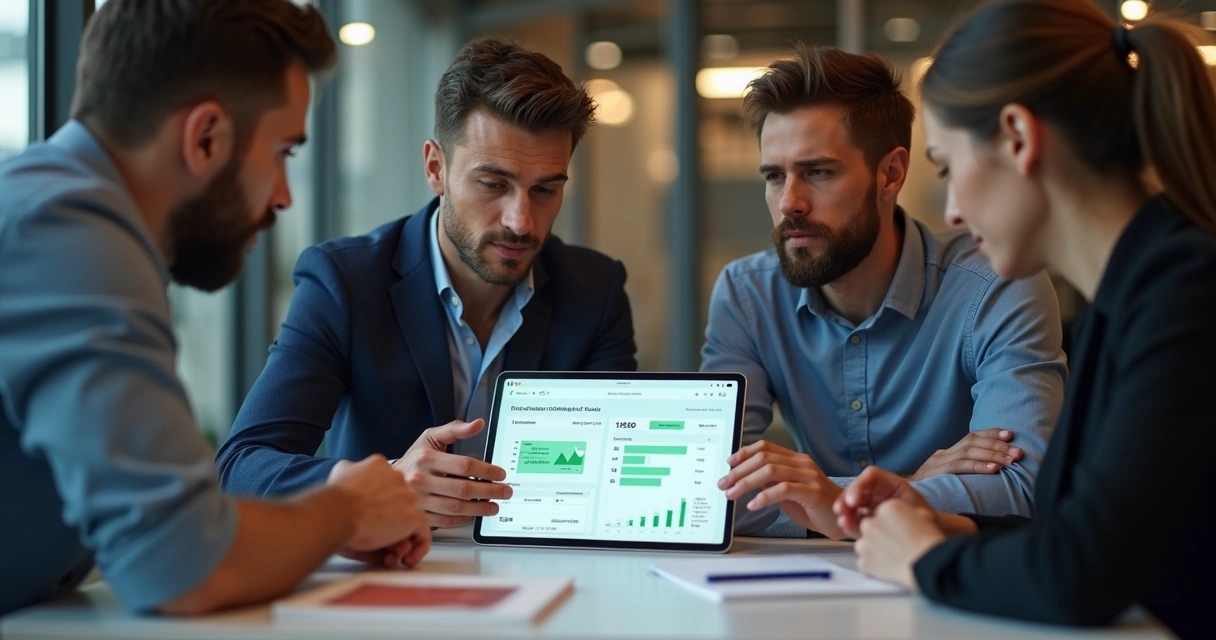 Equipe comercial analisando dados de leads no WhatsApp 