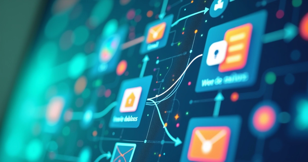 Fluxograma mostrando integração de vários aplicativos por meio do n8n 