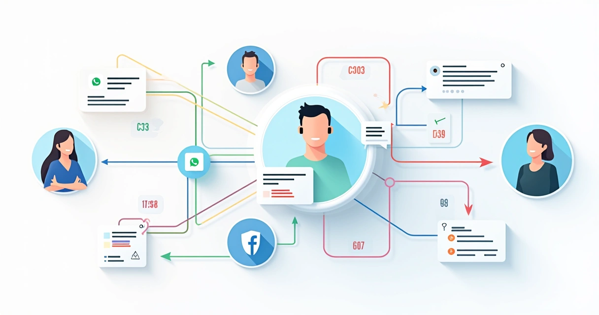 Fluxo automatizado de atendimento ao cliente integrado ao WhatsApp, Instagram e Facebook 