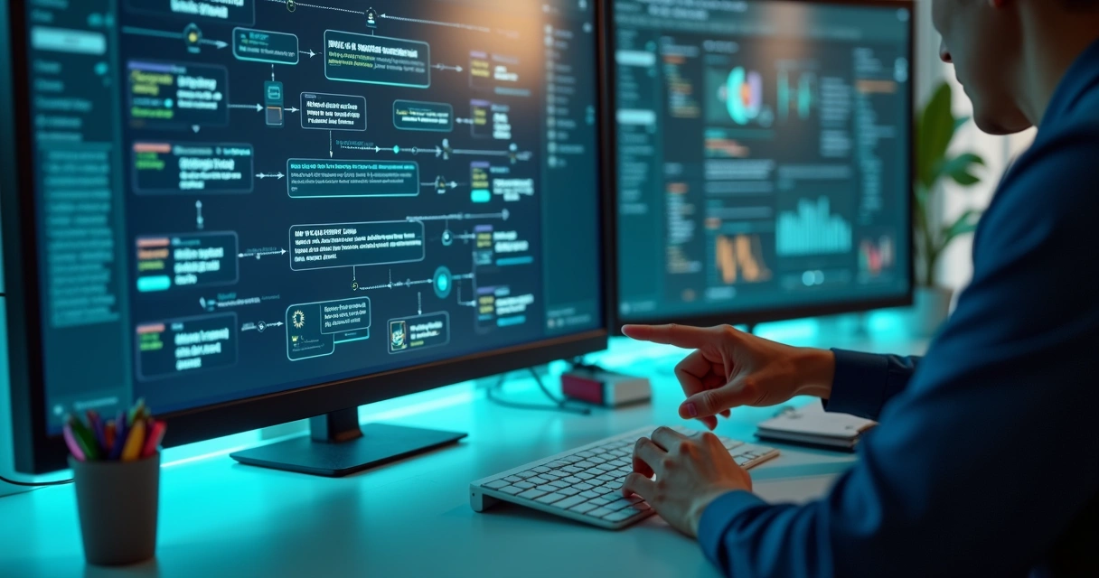 Fluxo de atendimento com chatbots em painel digital