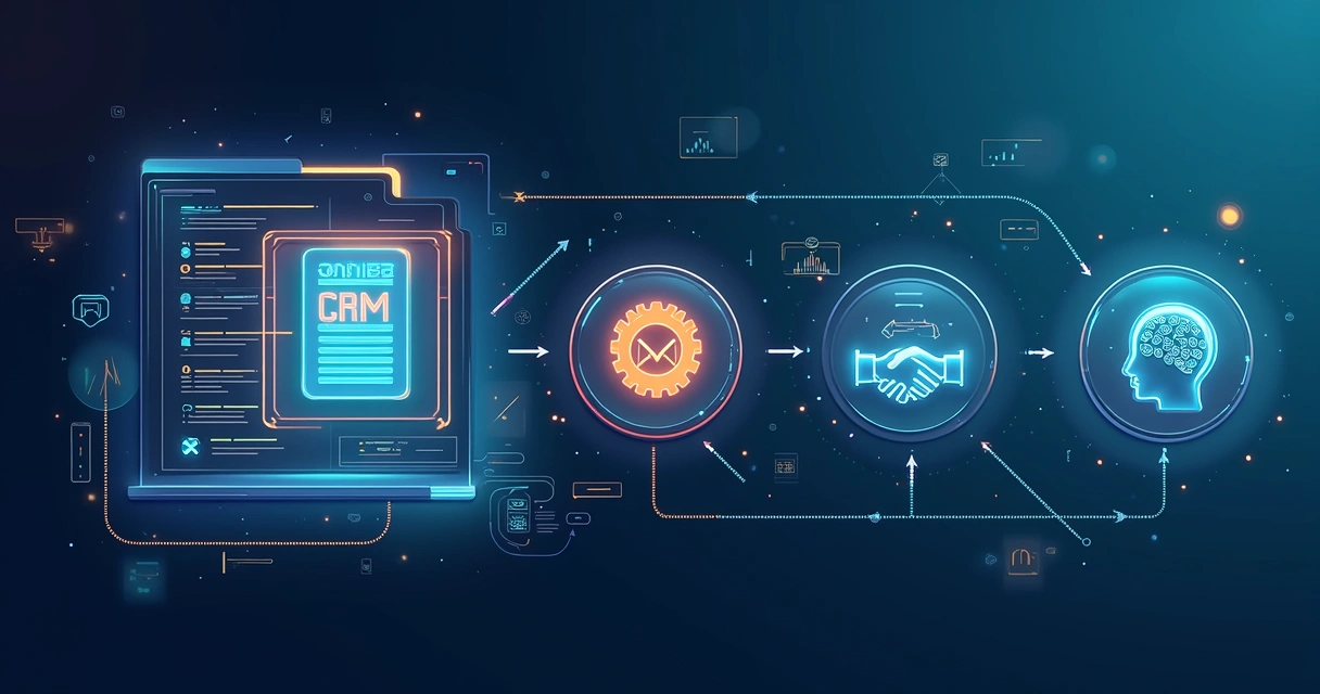 Fluxo de funil de vendas com automação, IA e CRM integrados 