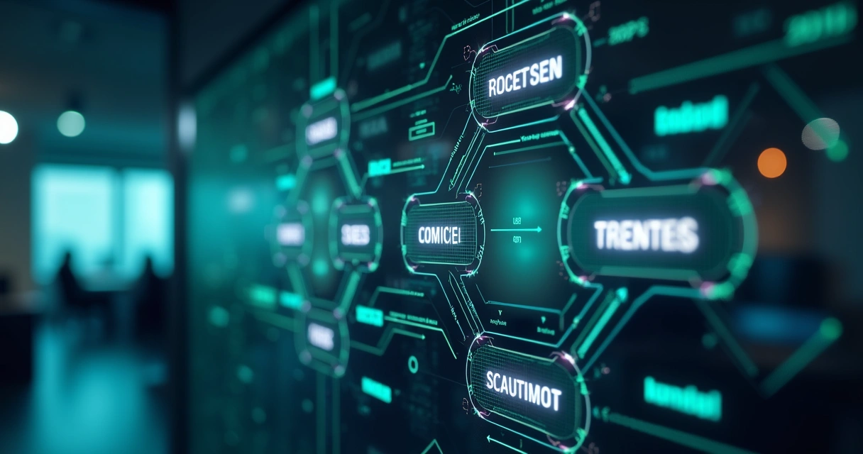 Fluxo digital com setas para representar automação de vendas 