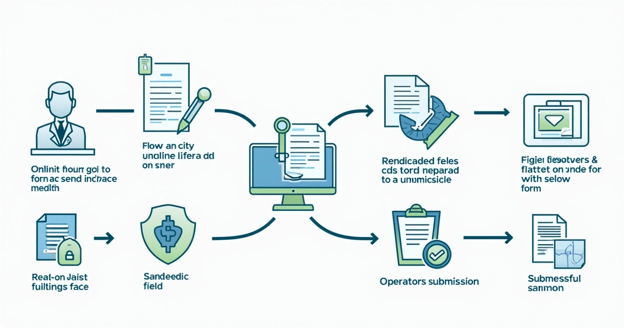 Fluxograma colorido mostrando etapas da automação do envio de guias médicas para planos de saúde 