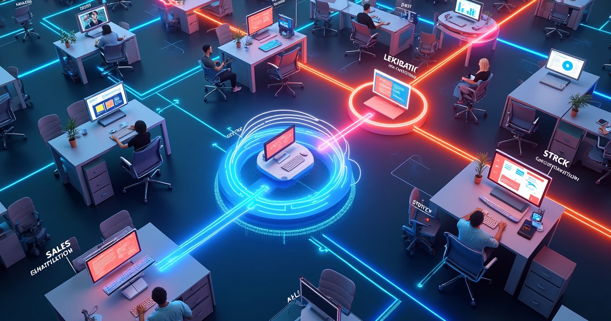 Fluxo de automação com IA em processos empresariais 