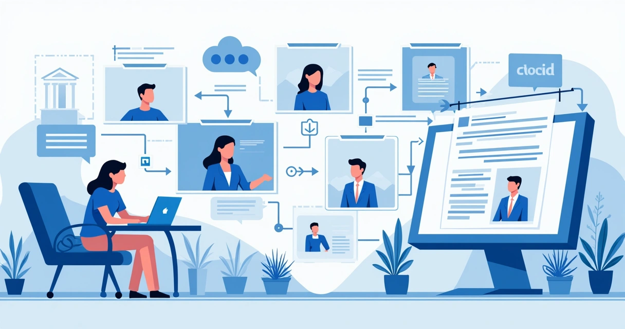 Representação visual de fluxo de automação com tags e personas no LinkedIn 