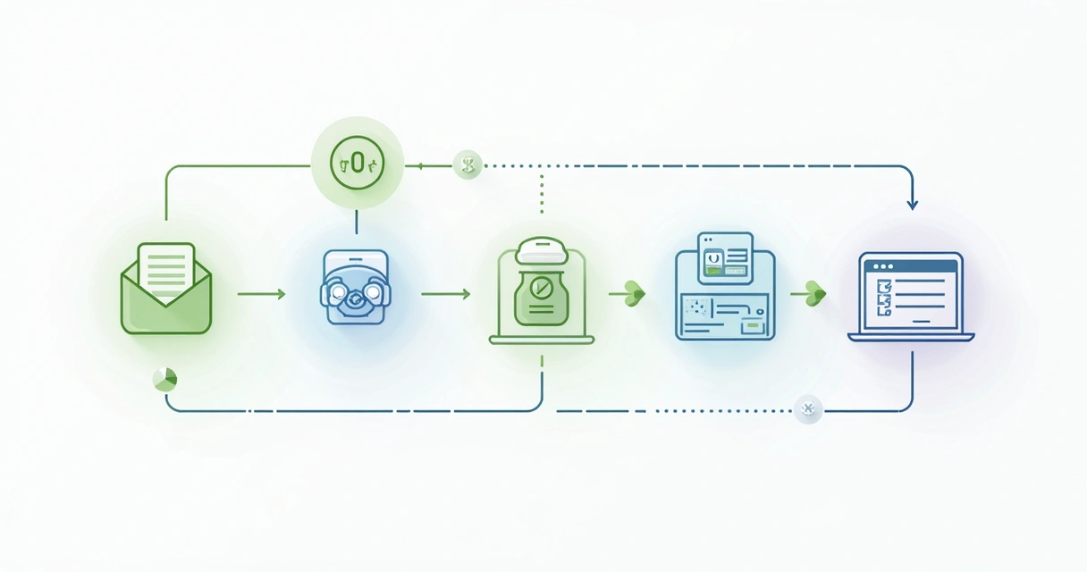 Fluxo de automação conectando mailing ao CRM. 