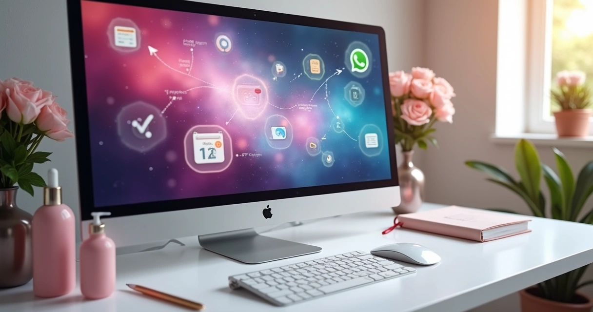 Fluxo automatizado de notificações no computador 