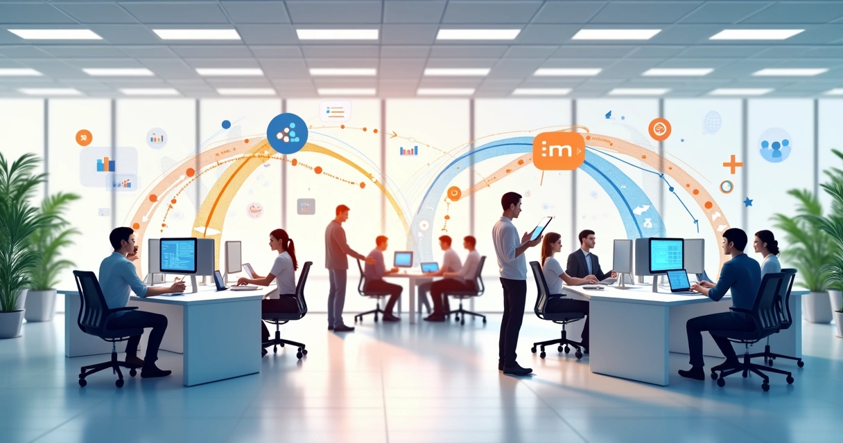 Fluxo de trabalho automatizado em escritório digital 