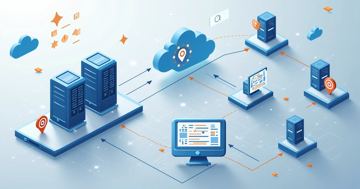 Fluxo visual de automação de monitoramento de SLA com ícones conectados 