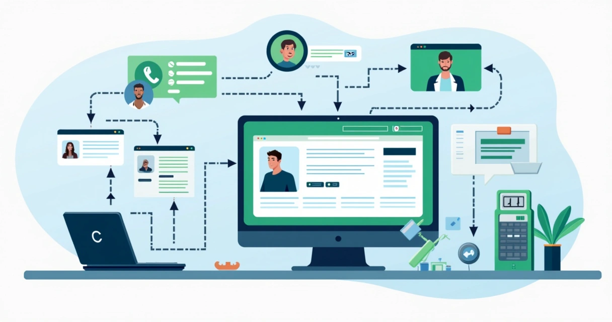 Fluxo digital de atendimento com integração de canais e chatbot 