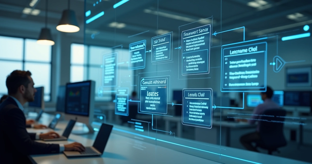 Fluxo de automação de follow-up com leads conectados em várias etapas 