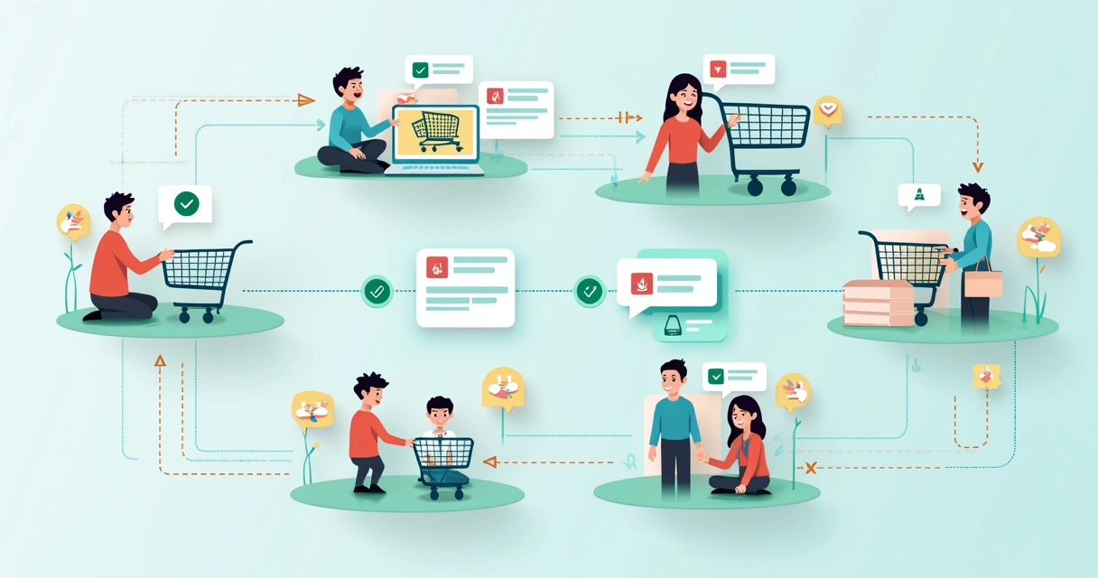 Fluxo de automação do WhatsApp para loja virtual exibido em gráfico digital