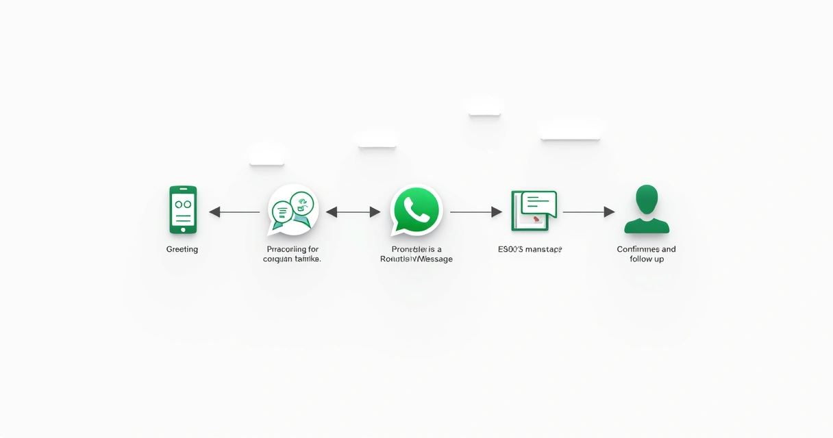 Diagrama visual de fluxo automatizado de mensagens no WhatsApp