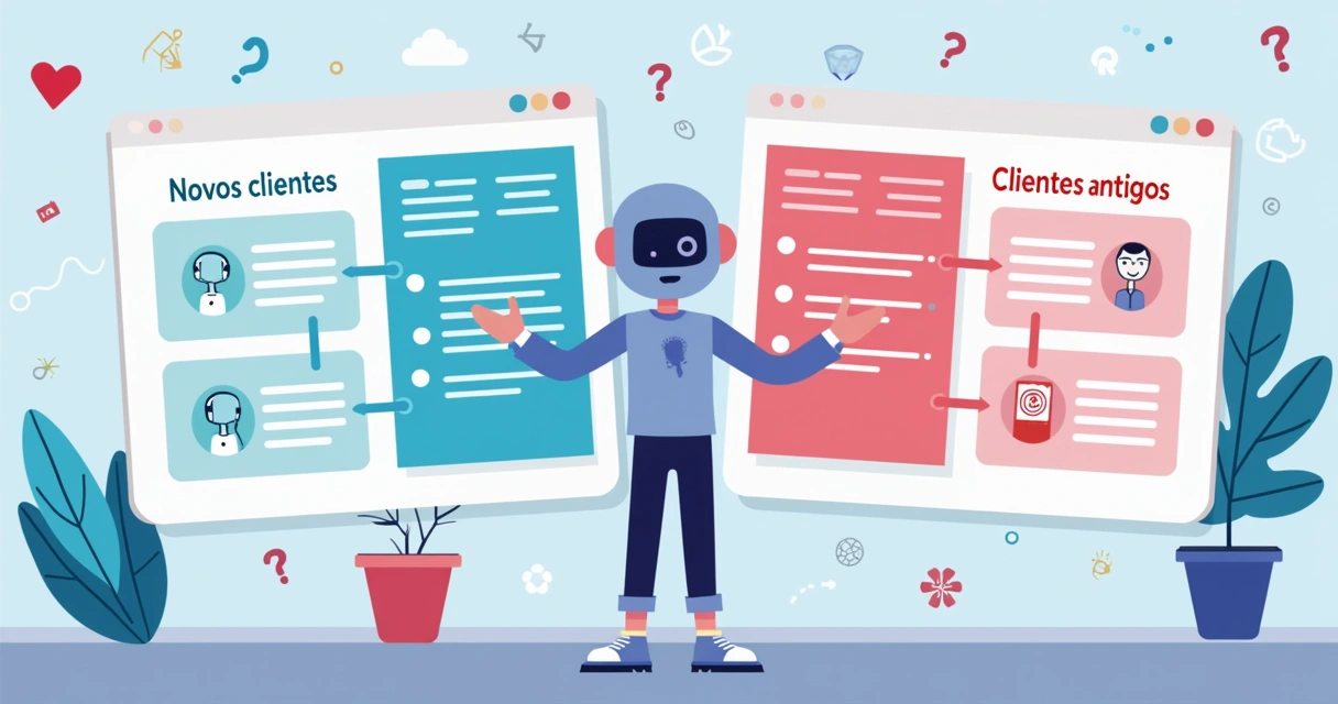 Fluxo de atendimento de bot para clientes novos e antigos 