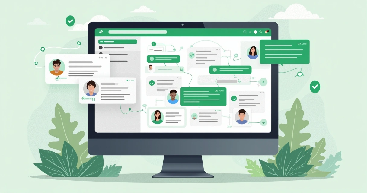 Ilustração do fluxo de chatbot no WhatsApp empresarial 