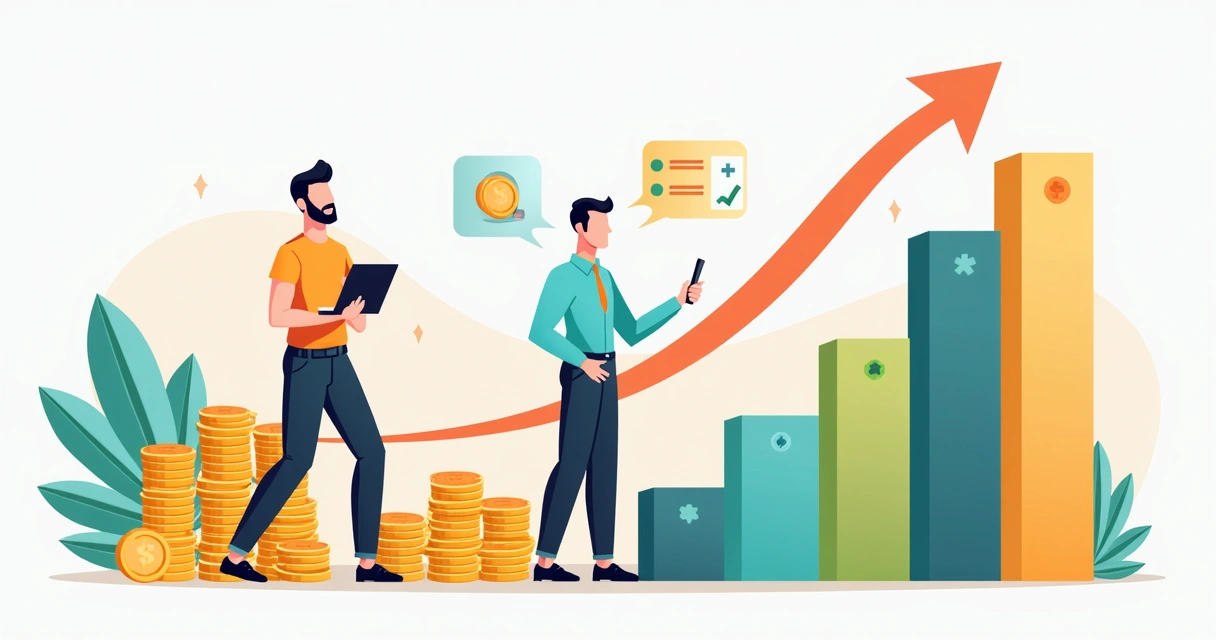 Gráfico de fluxo de caixa mostrando impacto do ajuste de preços 