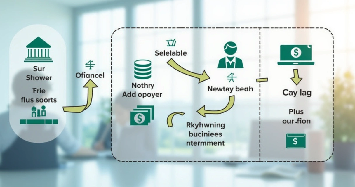 Fluxo financeiro ilustrando entradas e saídas de caixa em gráficos simples 