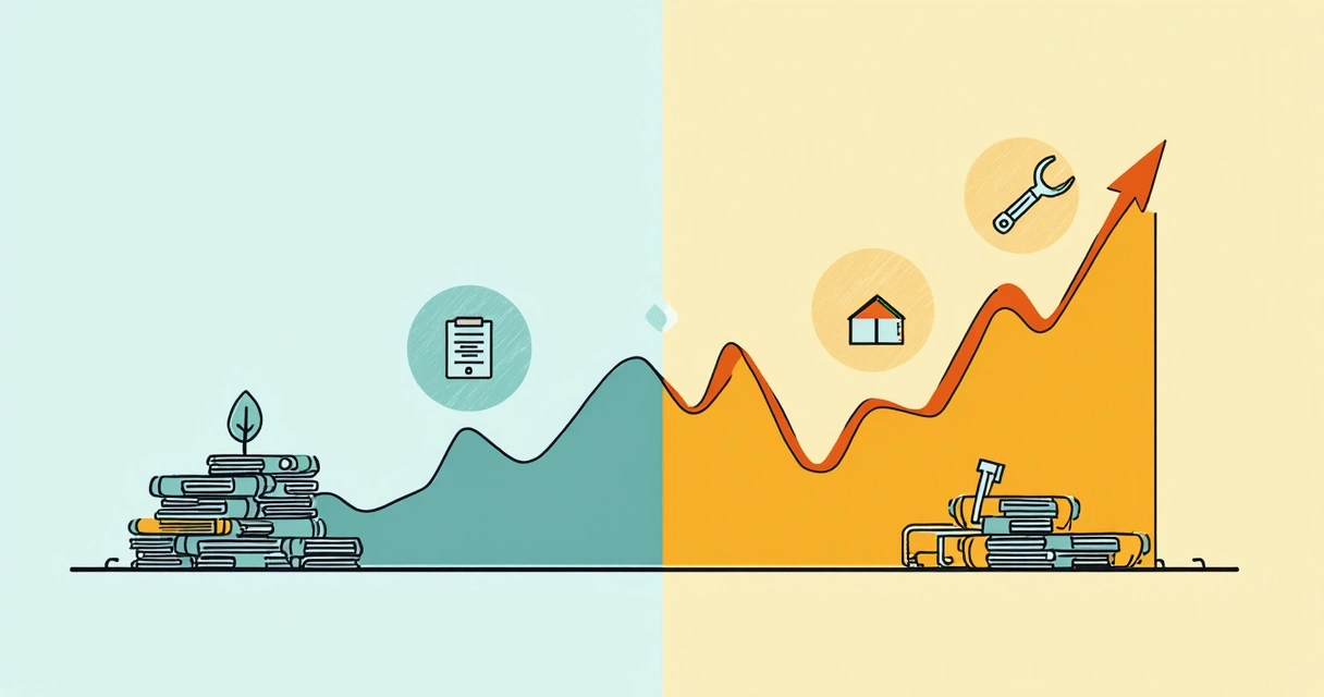 Gráfico de fluxo de caixa de condomínio com e sem garantidora 