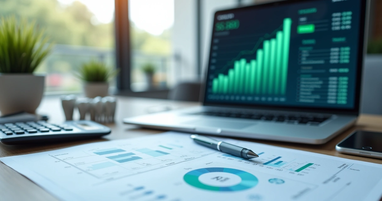Gráfico de crescimento financeiro em clínica odontológica
