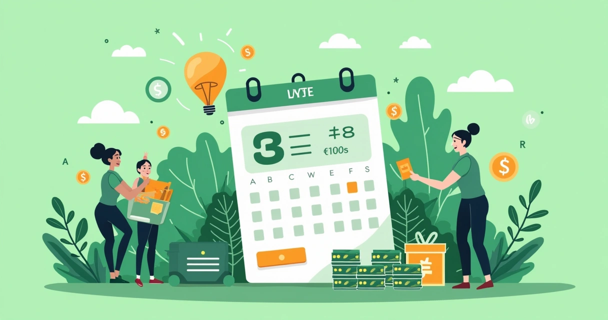 Calendário mostrando saque automático de vendas online 