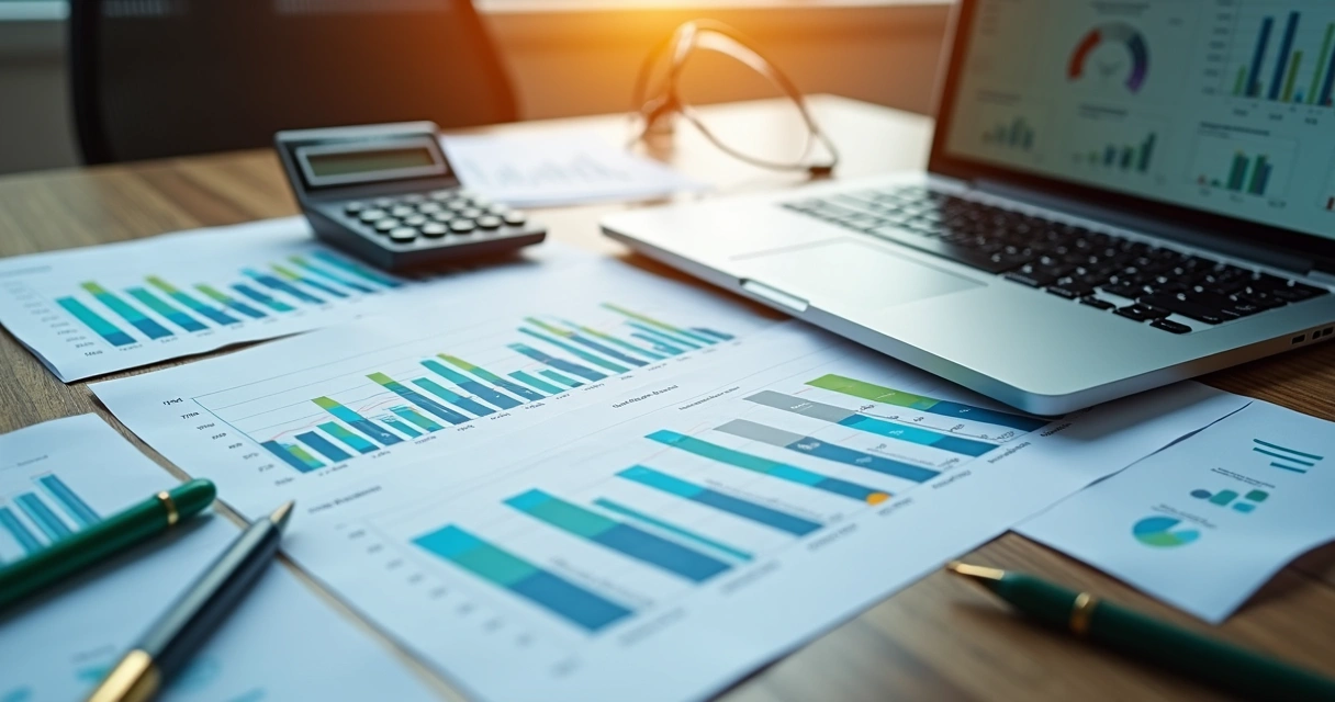 Gráficos financeiros e projeção de fluxo de caixa 
