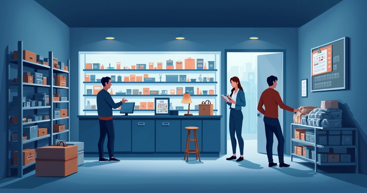 Loja de bairro com prateleiras vazias e poucos clientes 