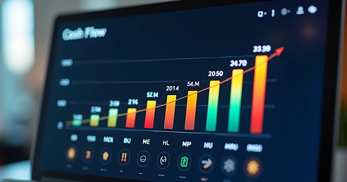 Gráfico de fluxo de caixa parcelado em meses
