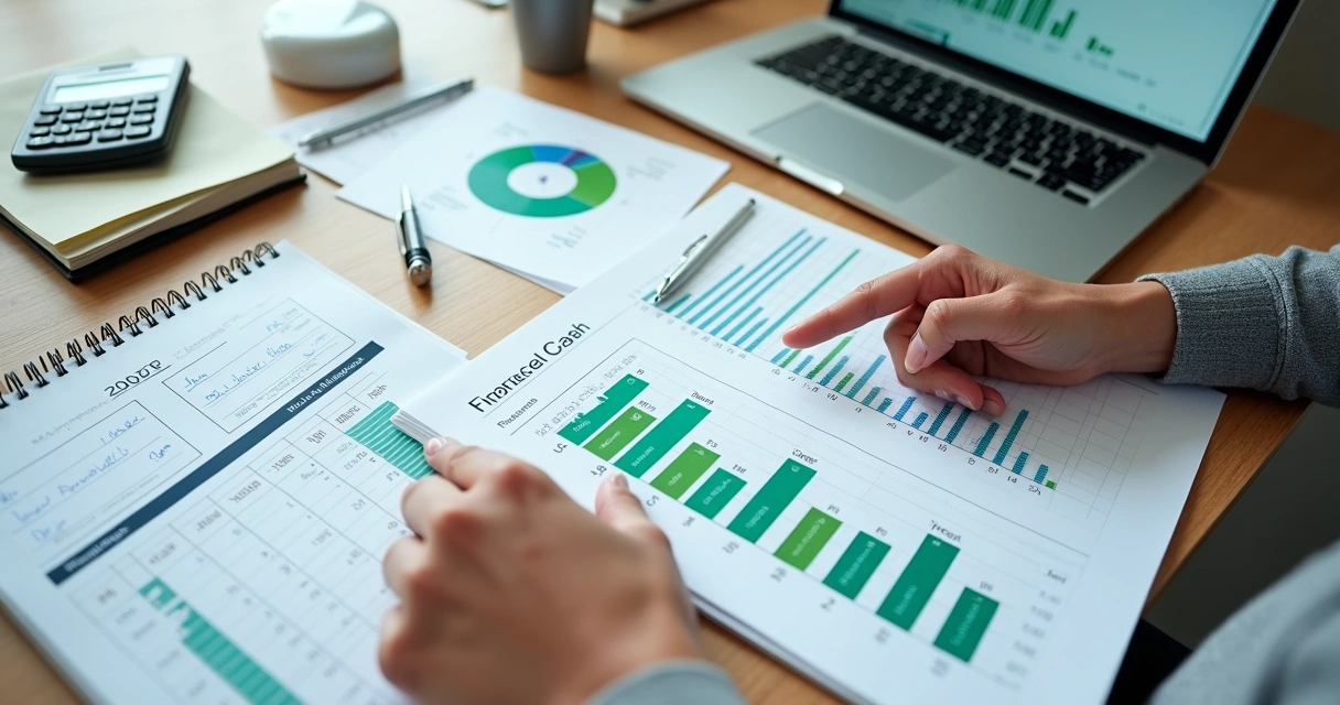 Planejamento de fluxo de caixa com calendário e relatórios 