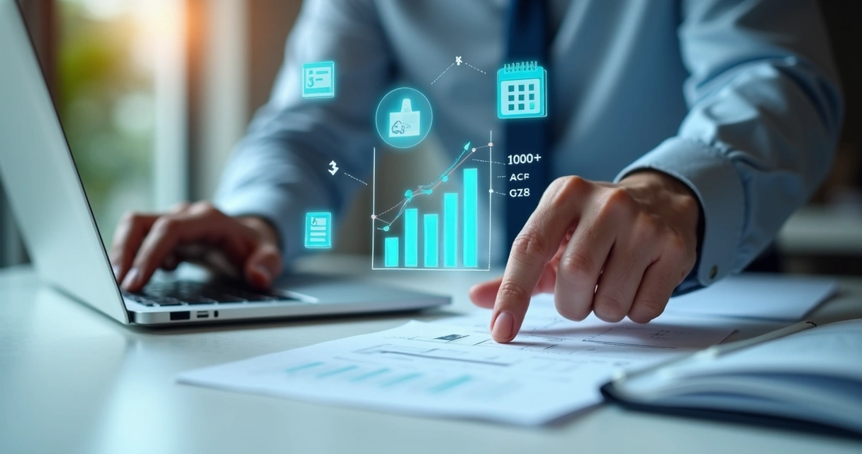 Empresário analisando fluxo de caixa 