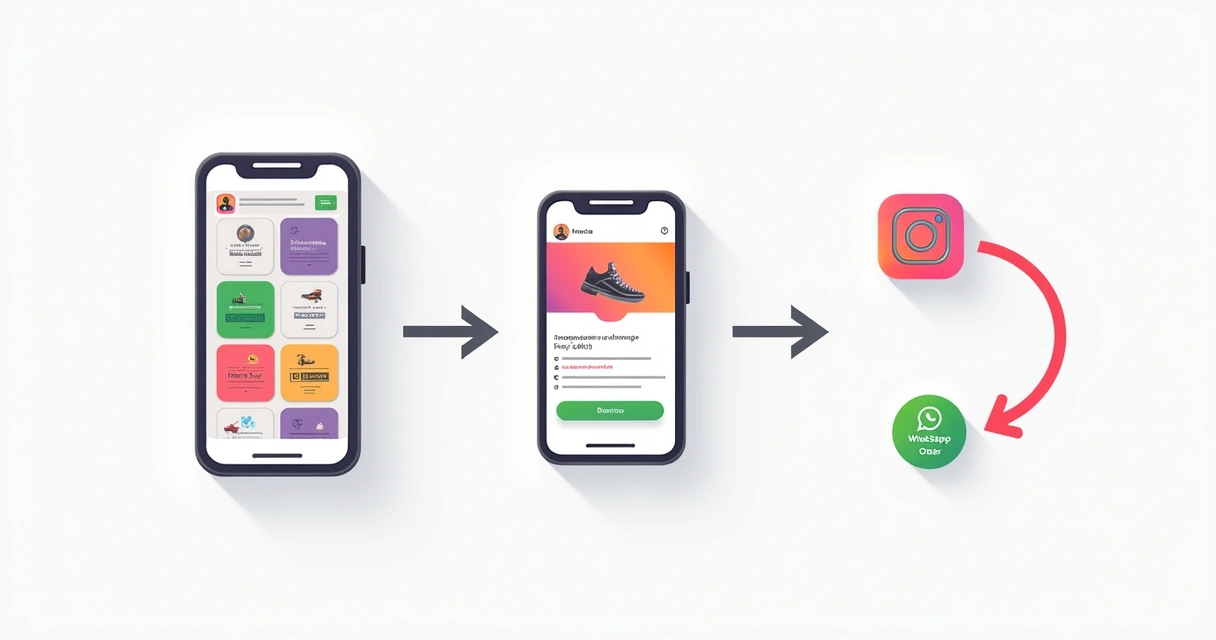 Fluxo do catálogo até a bio do Instagram 