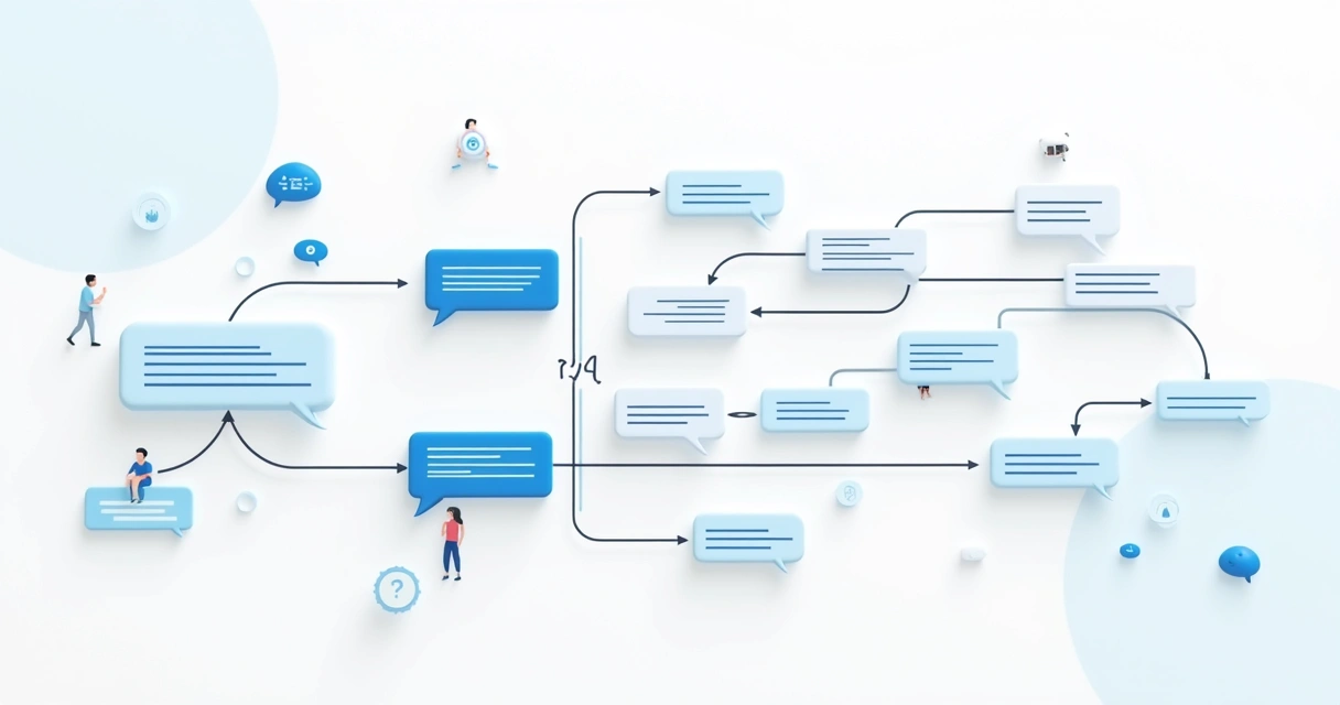 Fluxograma mostrando o fluxo de perguntas e respostas de um chatbot de atendimento 