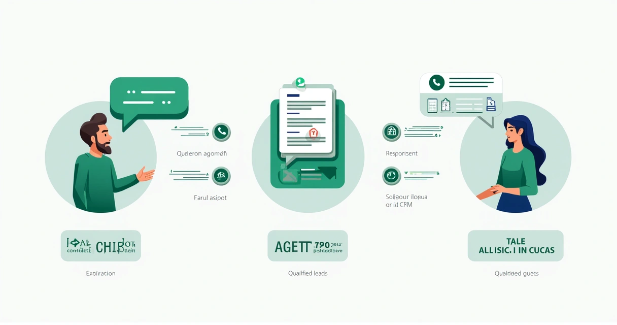 Fluxo visual centralizado de atendimento automatizado em imobiliária 