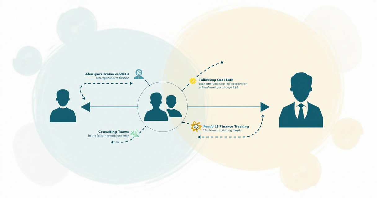 Gráfico com fluxo de comunicação simples entre setores empresariais 