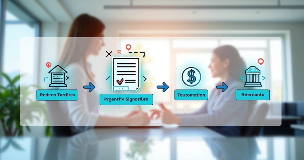 Fluxo visual de contrato até assinatura digital e financeiro 